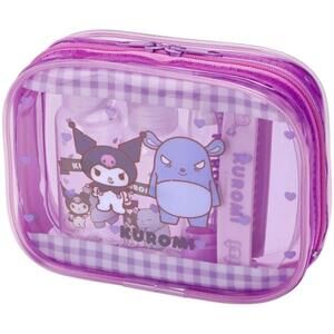 Sanrio Kuromi Mini Travel Toiletry 5 pc Set, Toothbrush Comb Bottles Kawaii
